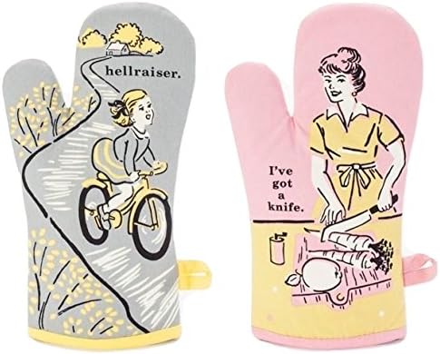 Hellraiser and I've Got a Knife BlueQ Funny Oven Mitt Potholder Gift Set Bundle - 2 Items