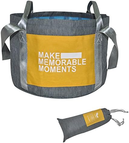 13L Compact Collapsible Water Bucket, iDamtok Folding Water Storage Bag Container Portable Wash Basin for Camping, Travel and Gardening, Blue
