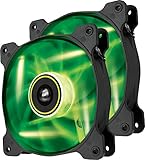Corsair  Air Series SP 120 LED Green High Static Pressure Fan Cooling - twin pack
