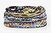 Womens Soft Cotton Boho Ethnic Flower Print Stripe Slouch Beanie Infinity Scarf