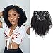 ABH AMAZINGBEAUTY HAIR Afro Coily Clip in Hair Extensions Real Human Hair 4B and 4C Double Wefts Remy Coily Clip ins for African Americans 120 Grams 7pcs 17 Clips, #1B Natural Black 20 Inch
