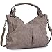 Handbags for Women WISHESGEM Large Capacity Ladies Hobo Purses Top Handle PU Leather Shoulder Bags Grey Brown