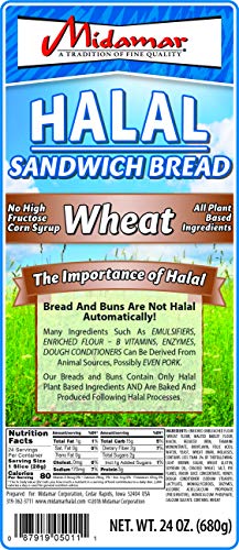 Halal Bread Loaf - Sandwich Wheat - 1 case - 10/24 oz loaves