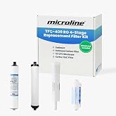 Genuine Microline TFC-400 Reverse Osmosis Replacement Filter Kit 4-Stage | System Maintenance Set, Sediment, Carbon, RO Membrane, Post Filters, Includes S7011, S7028, S1229RS, S7206W-JG