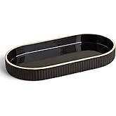 Preston Lane Signature Ceramic Tray – Handmade in Portugal with Fluted Edges & Hand-Painted Trim – Decorative Organizer or Ho