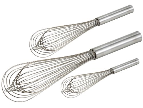 Cybrtrayd 3-Piece Stainless Steel Chocolatier's Piano Whip Set