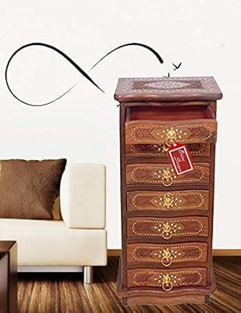 Onlineshoppee Handmade Wooden Sideboard (Cabinet), 38x25x76cm, Brown