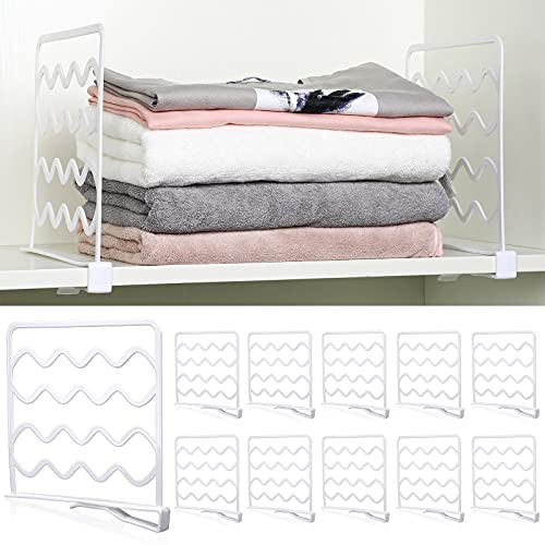 Jetec 16 Pieces Plastic Shelf Dividers Closet Divider Shelf Separator