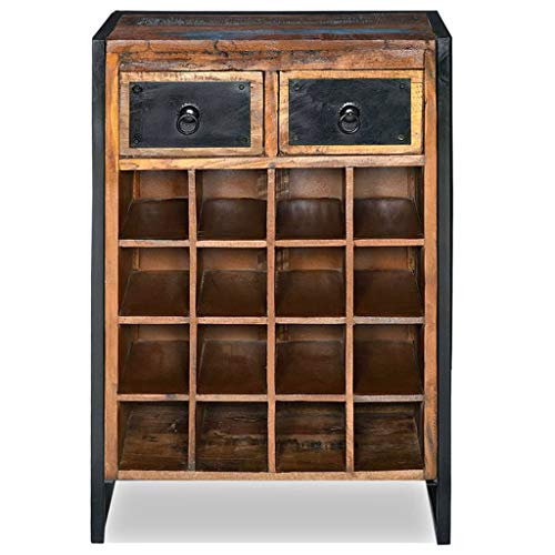 vidaXL Weinregal 16 Flaschen Altholz Weinständer Flaschenregal Weinschrank – Bild 4