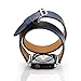 Maxjoy Compatible with Apple Watch Band, 42mm 44mm 45mm 46mm 49mm Leather Bands Strap with Compatible with Apple iWatch Ultra 2 SE Series 10 9 8 7 6 5 4 3 2 1 Sport Edition, Dark Blue