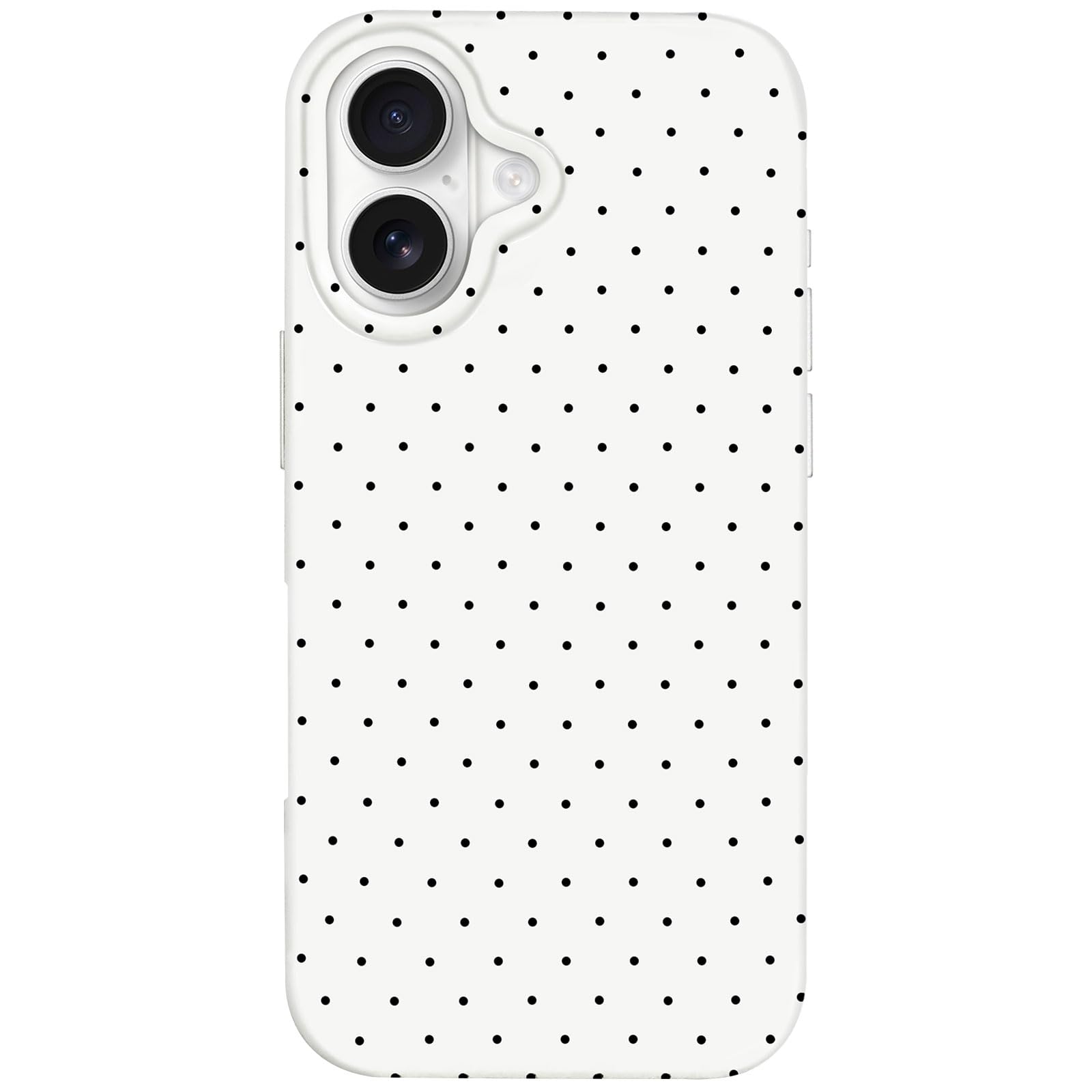 Hython for iPhone 17 Case Cute Polka Dot Aesthetic Design Simple Cover 6.3", Thin Slim Anti-Scratch Soft TPU Bumper Shockproof Rubber Protective Phone Cases for Women Girls Girly Boys, White