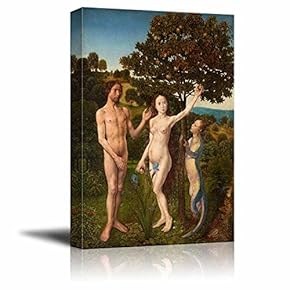 The Fall of Man and The Lamentation by Hugo Van der Goes - Canvas Print Wall Art Famous Painting Reproduction - 12" x 18"