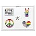 PinMart Gay Pride Rainbow Flag Love Wins LGBT Enamel Lapel Pin Set