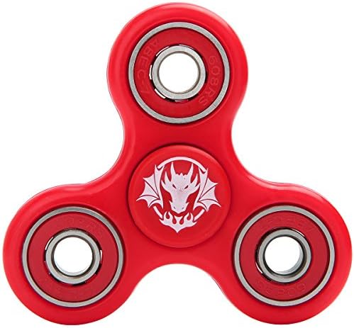 Tri-Spinner Fidget Toy EDC Focus Toy Stress Reducer with Hybrid Ceramic Bearing (Red, One Size)
