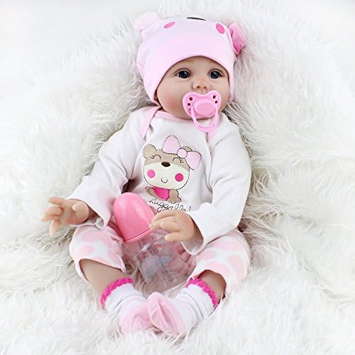 AMPretty Lifelike Reborn Baby Dolls Soft Silicone 22inch Real Girl/Boy Baby Dolls Lovely Christmas Gift For Ages 3+ (Kyle)