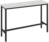 VASAGLE Bar Table 40 x 140 x 90 cm Rustic White Black Industrial Stilts