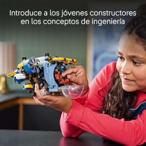LEGO Technic Deep Water Submarine Construction Toy, Veículo de Exploração do Mundo Marinho, Presente Científico para Meninos e Meninas 9 Anos e Mais, Jogo de Engenharia 42201