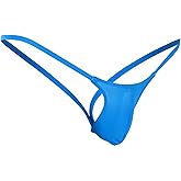 BLESO Mens Thong Sissy Strings Underwaer Femboy Bulge Pouch Panties Skimpy Thong Underwear