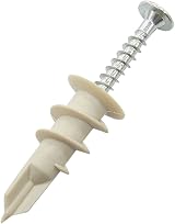 Nartel Nylon Self Drilling Plasterboard Fixings 25 Pack White Beige view 2