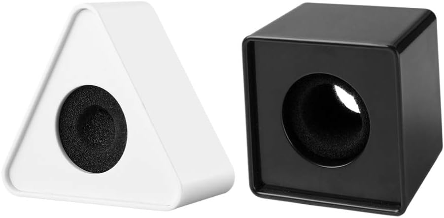 STOBOK Portable Triangle and Square Shaped Interview Mic Microphone Logo Flag Station Logo, Pack of 2, Black and White, 9.5*9.5cm