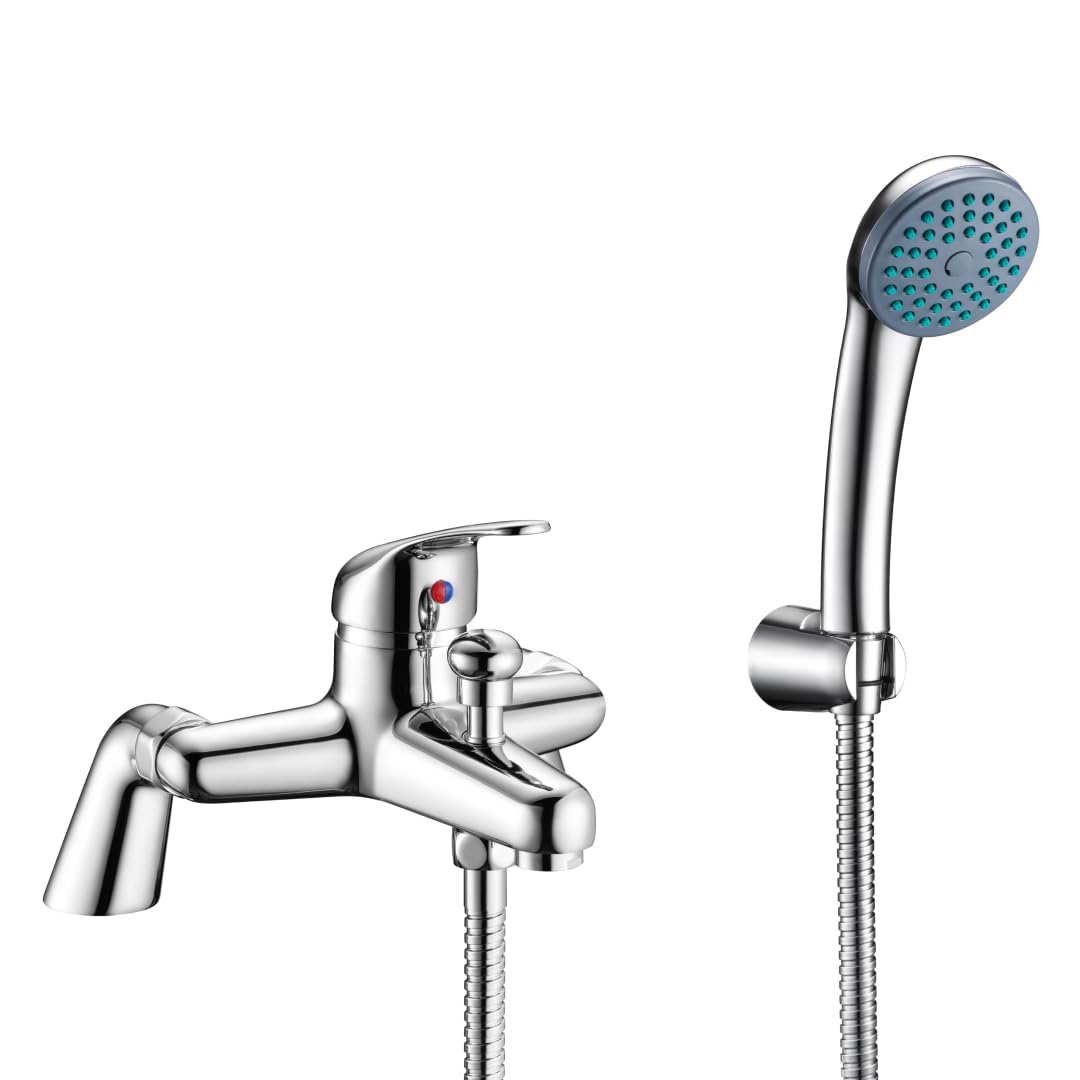 iBathUK | Chrome Bath Filler Mixer Tap Hand Held Shower Head Handset Set TB116