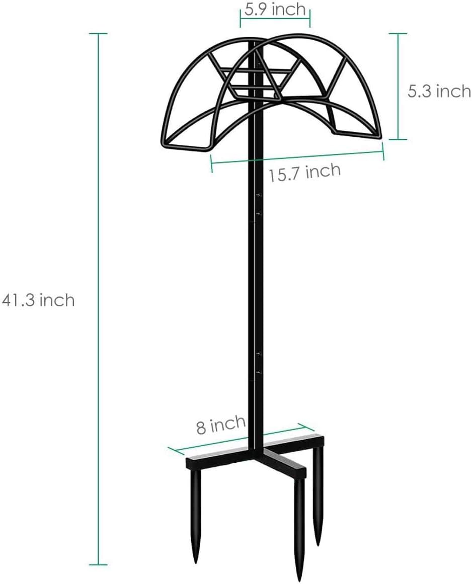 Amazon Com Tomcare Garden Hose Holder Detachable Metal Water Hose Holder Hose Hanger Heavy Duty Hose Holder Free Standing Garden Hose Storage Hose Stand For Outside Yard Black Home Kitchen