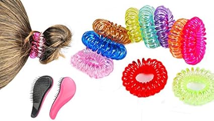 Amazon Com 40 Piece Fun Colorful Coiled Hair Ties Plus Bonus