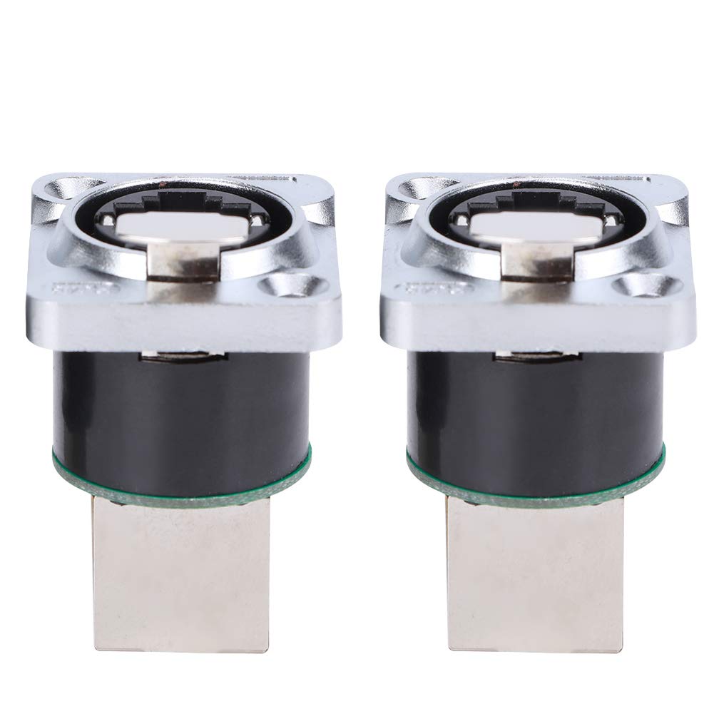 2Pcs RJ45 Right Angle Connector, YTRJ45 Aviation Plug Fire Retardant Durable Insulator PA Connector, Mount Plug and Socket Male Female Aviation Connectors