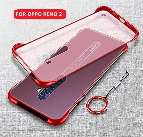 COVERS WALE Framless Oppo Reno 2 Back Cover Frameless Case Anti Slip Grip and Camera Protection Back Cover for Reno2 (Red)