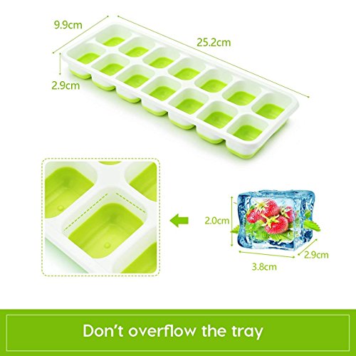 Ice Cube Trays 3 Packs Silicone Ice Cube Trays with Lids Easy Release Ice Trays Flexible BPA Free Stackable Ice Cube Trays - Thumbnail 4