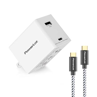 USB C Charger, PowerLot 48W 2 Port USB C 30W Power Delivery &amp;amp;amp; 18W QC 3.0 Fast Charger with 4FT USB C Cable, Compatible with iPad Pro 2020,