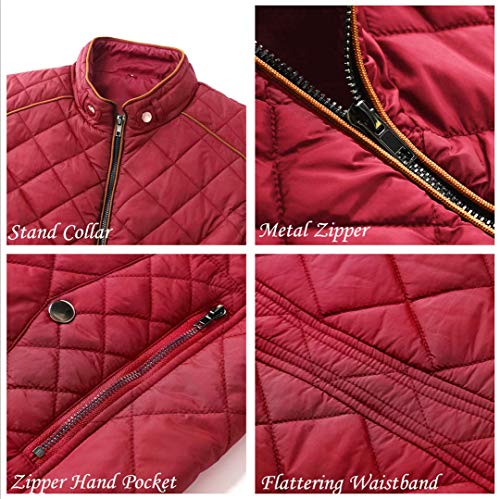Dilgul-Damen-Jacke-Steppjacke-mit-Stehkragen-Uebergangsjacke-Gesteppt-Jacke