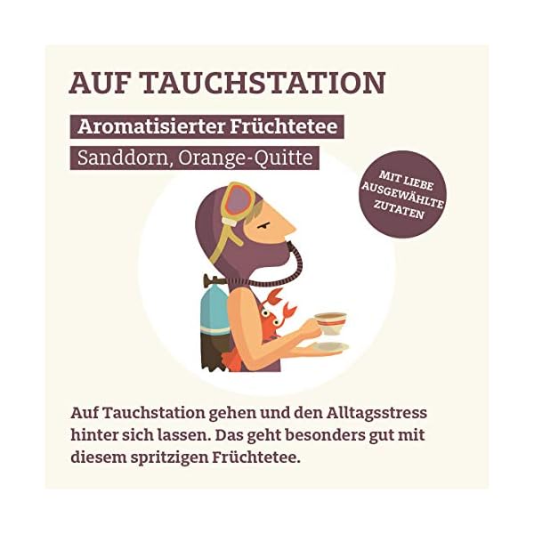 Trink Meer Tee AUF TAUCHSTATION - ein aromatisierter Früchtetee mit Sanddorn, Orange-Mandarine | 150g – Bild 4