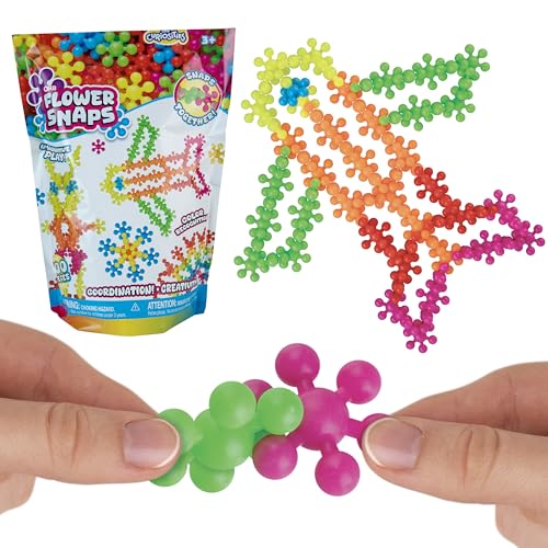 ORB Flower Snaps - 200 Pieces STEM Toys, Building Blocks for Kids - Flower Shaped Interlocking Clip Together Building Discs - Fun, Educational, Creative Connect Toys for Boys and Girls Ages 3 and Up