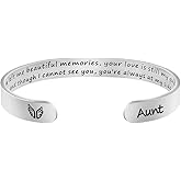 JoycuFF Memorial Gifts for Loss of Mom Dad in Memory of Jewelry Sympathy Bracelet Bereavement Cuff Secret Message Engraved Grief Gifts for Women