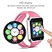Bluetooth Smart Watch GSM Phone Watch with Camera for Android Smartphones (Silver + Pink)