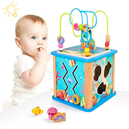 rolimate Colorful Preschool Early Development Wooden Educational Game Toy Gift Box - Activity Centers - Best Birthday Pre-Kindergarten Gift Toy for Age 18 Month and Up Kids Toddlers Baby (2.0) - Thumbnail 5