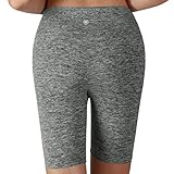 Yogareflex Women's Tummy Control Fitness Workout Running Yoga Shorts (S-3XL) , Grayheather , Medium