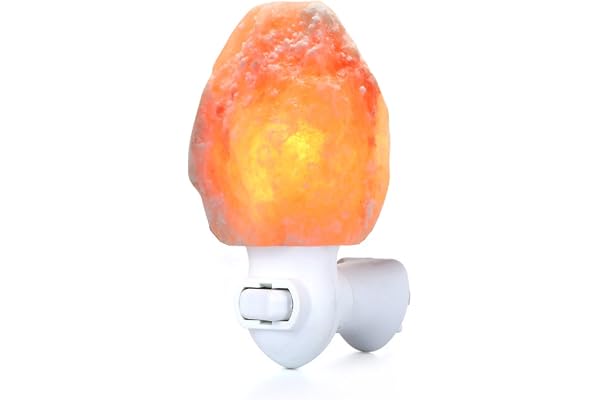 Betus [Natural Crystal] Himalayan Salt Wall Lamp - Air Purifying Night Light - 360° Rotatable Plug 15W Bulb - Natural
