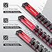 Carbyne 3-Piece Aluminum Socket Organizer (Red) 1/4-Inch, 3/8-Inch, 1/2-Inch Drive Socket Rails Hold 54 Sockets