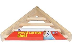 Prevue Pet Products 3300 Wood Corner Shelf Laddered Platform for Bird Cages, 7 by 7-Inch