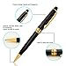 Candumy Black Ballpoint Pen Set for Men,Stainless Steel Fancy pens Twist to Open Retractable Classic Executive Business Pens with Medium 1.0mm Black Ink - 2Pack(2Pen,4Refills)