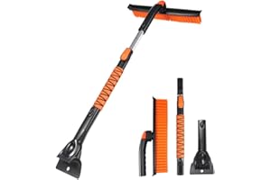 3-in-1 Car Snow Brush and Ice Scraper, 36 Inch Extendable Handle with 360° Rotatable Head, Multi - Functional Tool for Cars, 