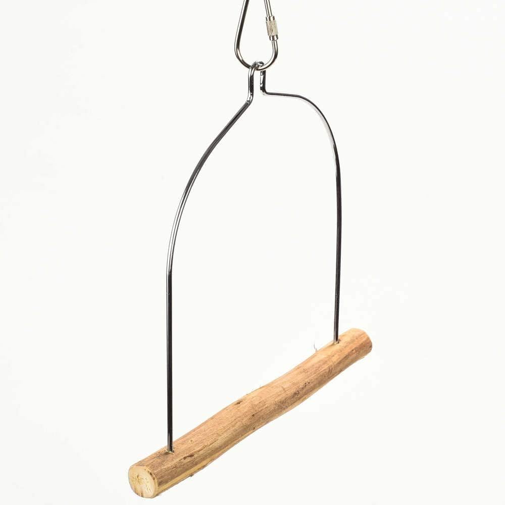 PARROT ESSENTIALS Natural Wood Arch Swing Perch, Wooden Swing for Parrots Budgie, Cockatiel - Image 3