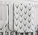 Baby Boy Crib Bedding White Grey Woodland Arrow Antlers Deer Head Minky Blanket Navy Crib Sheet Deer Buck Crib Rail Bedding Set (Grey Arrow Deer Head, 4 pieces set)