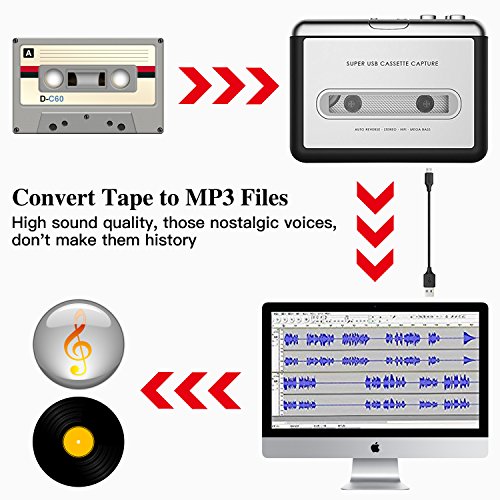 image for Cassette Player Portable, ASINNO Cassette Player to MP3 Converter CD M