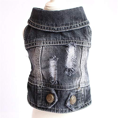DOGGYZSTYLE Pet Vests Dog Denim Jacket Hoodies Puppy Jacket for Small