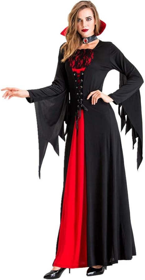 Amazon ハロウィン 仮装 魔女女王 女巫 吸血鬼 幽霊コスプレ 衣装 大人 女性 スケルトン レディース 悪魔 衣装 コスチューム ロングドレ 舞台服 パーティー イベント M コスプレ 仮装 通販