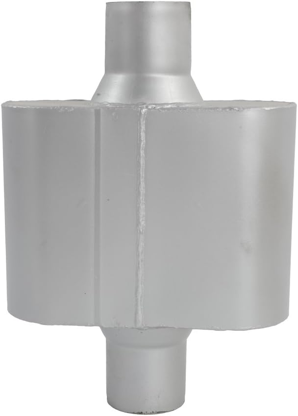 MILLION PARTS 2.5" Single Chamber Muffler Aluminized Universal Race Muffler 2-1/2 Single Center Inlet Outlet