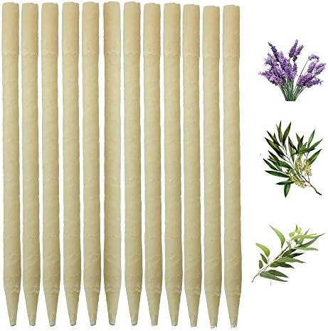 Herbal Paraffin Wax Cylinders, Lavender, Eucalyptus, &amp; TeaTree Oil Infused Wax Candles by E2 Naturals (12 Candle Pack)